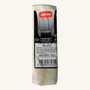 Iglesias Taco de Tocino Ibérico salado (cube of Ibérico salted bacon), from Salamanca, piece 340 gr