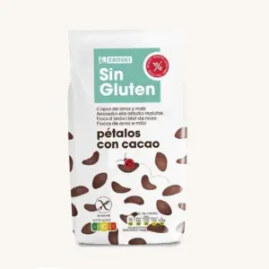 Eroski gluten-free chocolate petals cereals (Pétalos de chocolate sin gluten), bag 400g